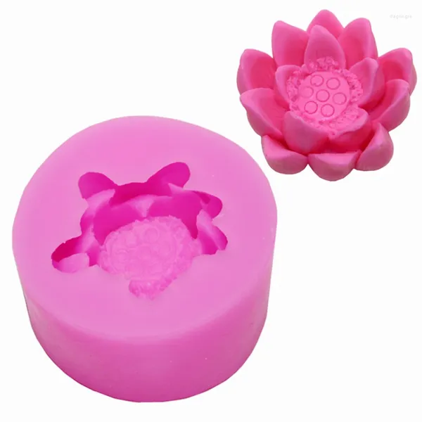 Stampi da forno 1 pz 3D fai da te fiore di loto stampi in silicone torta fondente decorazione stampo candela strumenti muffin sapone stampo cioccolato