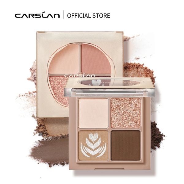 CARSLAN 4 colori palette di ombretti naturale nudo opaco ombretto pigmento luccichio glitter palette cosmetici trucco per le donne 240111