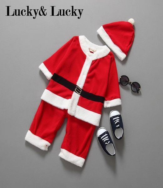 Рождественская детская одежда, детский костюм Санта-Клауса для маленьких мальчиков, комбинезон Bebe для новорожденных на новый год LJ2010231139928