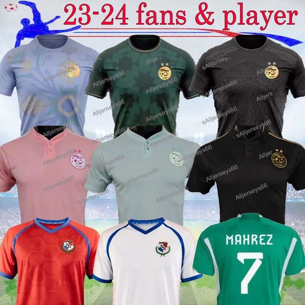 23 24 Algeria Versione giocatore Mahrez Maglie da calcio Tifosi Maillot Algerie 2023 Panama S-2XL ATAL FEGHOULI SLIMANI BRAHIMI Casa Lontano BENNACER Kit da calcio per bambini _Jersey