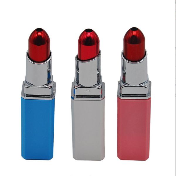 Rauchpfeifen Metall-Aluminium-Lippenstift, personalisierte Lippenstiftpfeife, Filterpfeife, leicht und bequem zu tragende Minipfeife