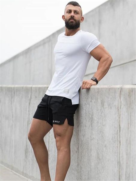 Moda Trend Style Hommes Men039s Sports Şort Fitness Kurt Mektupları Elastik Bel Spor Salonu Sıska Kısa Pantolon Modaya Gizli Sweat Botes9497812