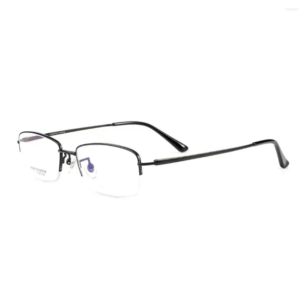 Montature per occhiali da sole Montatura per occhiali da vista con mezza montatura in titanio Occhiali da vista da lavoro per uomo Occhiali da vista super leggeri Viso piccolo