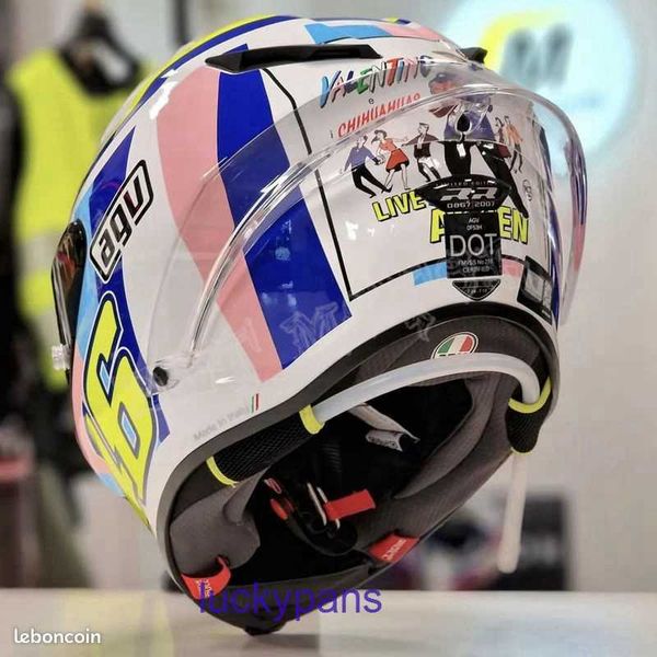 DDTAGV PISTA Rossi GPRR Campeão ASSSEN2007 Fibra de Carbono Edição Limitada Capacetes de Corrida de Motocicleta 43QW X6D1