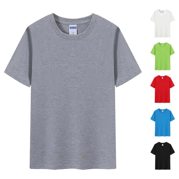 T-shirt unisex girocollo tinta unita T-shirt da uomo in cotone T-shirt bianche T-shirt in cotone T-shirt all'ingrosso Remera Poleras De Hombre 240111