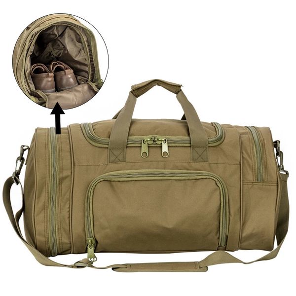 Borsa sportiva da palestra per uomo Borsone tattico militare Borse da viaggio per allenamento Allenamento con scomparto per scarpe 240111