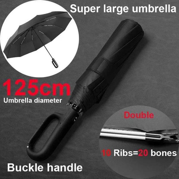 Guarda-chuvas à prova de vento guarda-chuva grande para homens 10 costelas guarda-chuva totalmente automático chuva pesada viagem ao ar livre 3 guarda-chuvas dobráveis guarda-sol de negócios YQ240112
