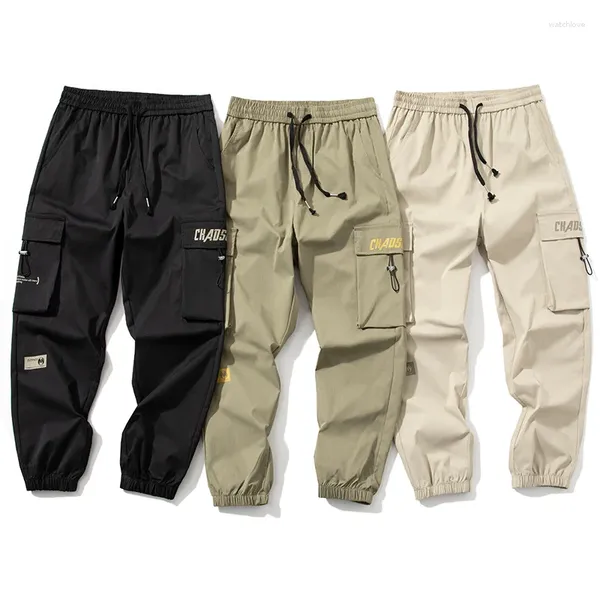 Pantaloni maschili primaverili e autunno casual resistenti resistenti all'usura resistente al cotone funzionante a grande tazza di grandi dimensioni