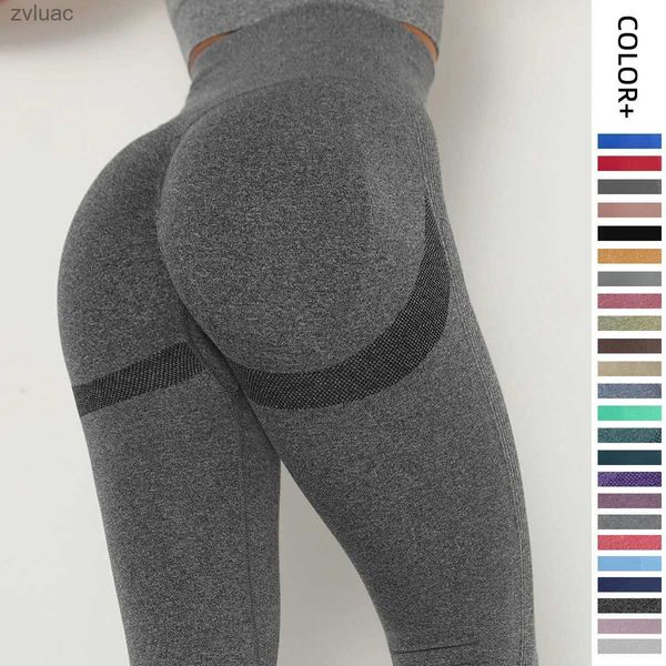 Completo da yoga Completo da yoga Pantaloni da yoga senza cuciture Sport Fitness Vita alta Pesca Sollevamento fianchi Pantaloni da corsa Abbigliamento da allenamento Leggings da palestra per le donne YQ240115