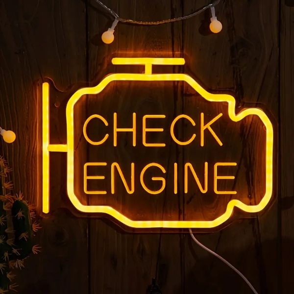 1 Stück Check Engine Letter Neonlicht, für Hochzeit, Verlobungsfeier, Schlafzimmerdekoration, dekorative Mehrzweck-Wandleuchten