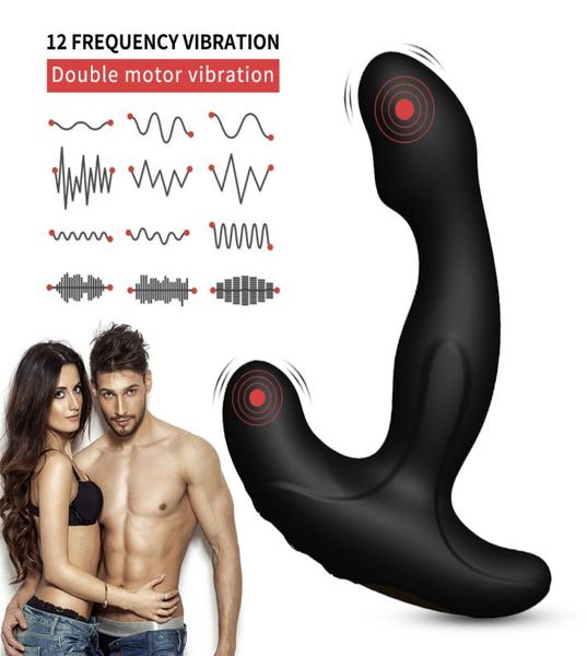 Masaj uzaktan kumanda prostat masajı güçlü çift motor anal vibratör erotik yetişkin ürün adam mastürbasyon popo fişi seksi to1988578