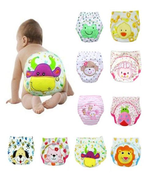 Bebek Çocuk Bebekleri Yeniden Kullanılabilir Eğitim Pantolon Toddler Çocuk Yıkanabilir 3 Katmanlı Su Geçirmez Pamuklu Bez bezi iç çamaşırı Bebe Shorts2485584