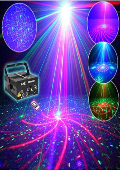 SUNY Remote 5 Lens 80 Padrões RGRB Laser AZUL LED Iluminação de palco DJ Show Light Verde Vermelho Azul Casa Profissional Luz Xmas9259181