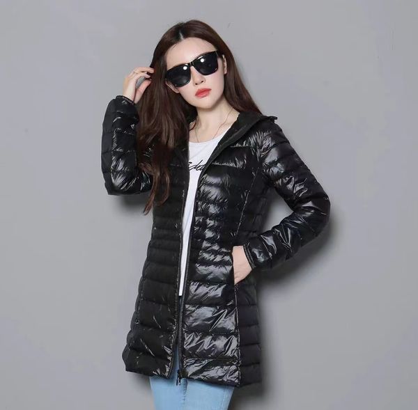 Parka in piumino da donna Parka in piumino Bang Piumino lungo caldo da donna con custodia portatile Cappotti in piumino ultraleggero da donna