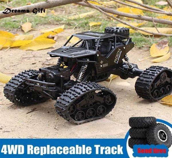 Rc Auto 112 4WD Offroad Klettern Ferngesteuertes Auto 24Hz Schienenräder Kinderspielzeug für Jungen Geburtstagsgeschenke Kettenfahrzeug Carro 2202803033