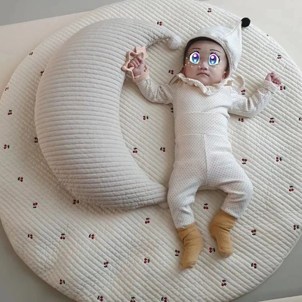 Cuscino per allattamento al seno per neonato Cuscino per letto luna Cuscino per allattamento in cotone Decorazione della camera da letto per bambini 240111