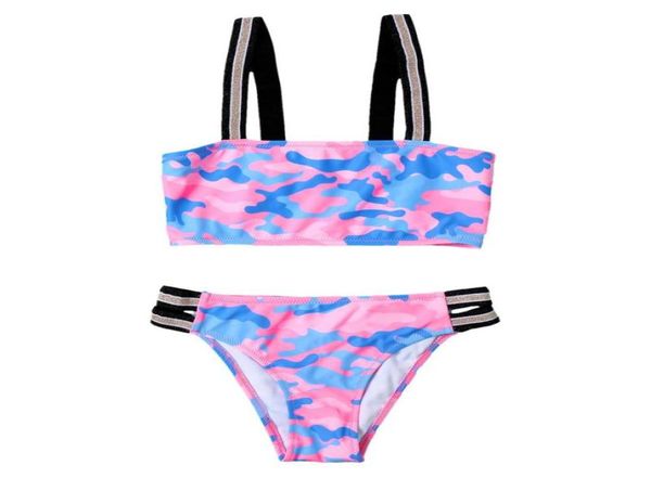 Kleinkind Mädchen Badeanzug Zwei Stück Druck Kinder Kinder Mädchen Camouflage Farbe Bademode Badeanzug Bikini Sommer Outfits Set One7234732