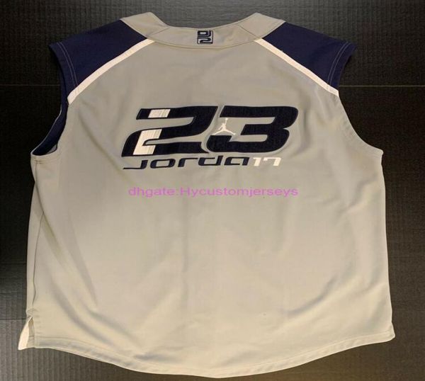 Novo vintage 90s ar masculino grande azul e cinza botão jerseys basquete jerseys2438901