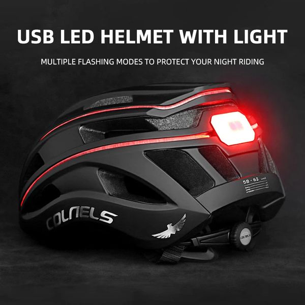 Capacete de bicicleta mtb passeio luzes led corrida capacete da bicicleta de estrada dos homens e das mulheres esportes ao ar livre pro ciclismo casco segurança cap240111