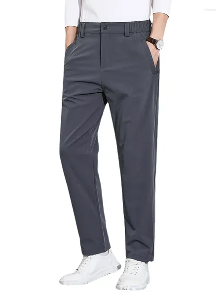 Calças masculinas 2024 outono casual homens ao ar livre zip bolsos esticado nylon calça de golfe tamanho grande calças retas calças masculinas 8xl