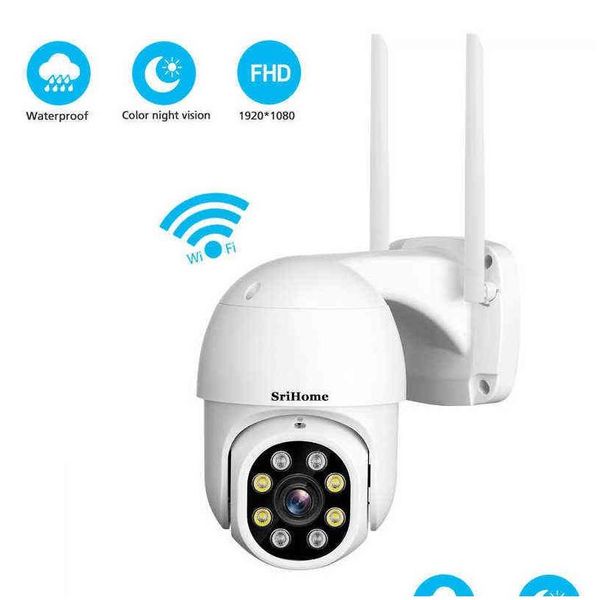 IP-Kameras Qzt Ptz-Kamera Wifi Outdoor 360 ° Nachtsicht CCTV-Videoüberwachung Wasserdicht Srihome Home Security Drop Lieferung DHSXN