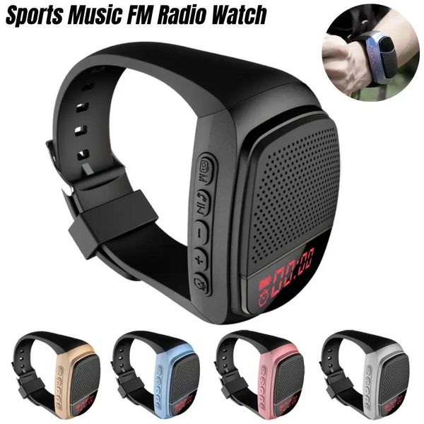 Lautsprecher Sport Musik FM Radio Uhr Laut Lautsprecher Laufen Handgelenk Hand Buetooth Uhr Musik FM Radio Unterstützung 8 GB 16 GB TF Speicherkarte