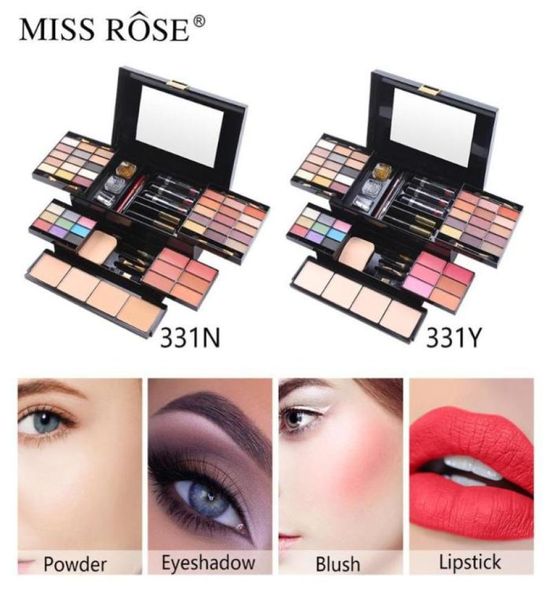 Make-up-Set, langlebig, wasserfest, schimmernd, glitzernd, matt, Lidschatten, Lippenstift, Puder-Palette, mehrfarbig, Make-up-Kosmetik1423353