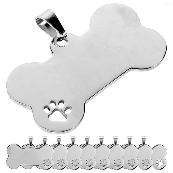 Hundekragen 10 PCs Hohlaus Tag Bones Identification Tags Personalisiertes Metall für Haustiere eingraviert