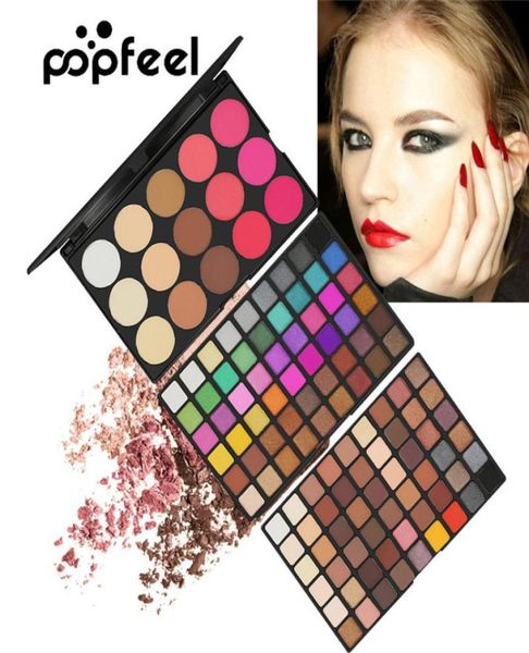 POPFEEL 123 Cores Make Up Matte 108 Sombra Power Palette 15 Cores Facial Blush Highlighter Glitter Pigmento Maquiagem Palete9807910