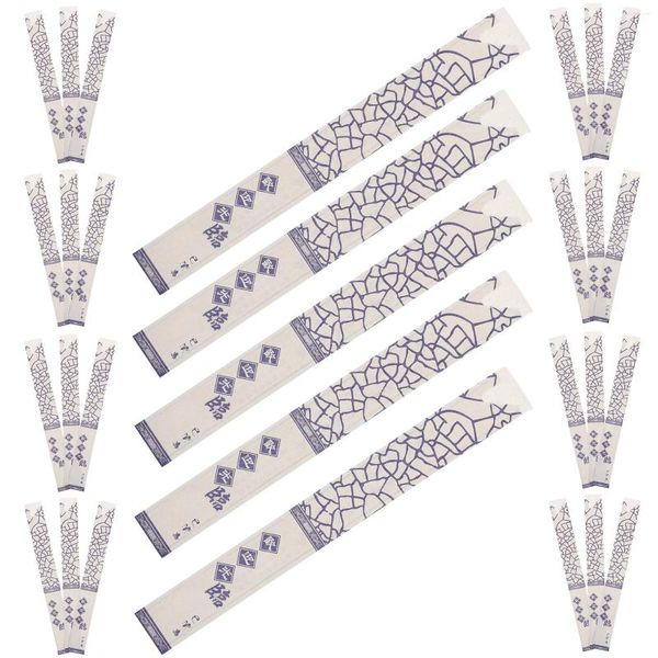 Pauzinhos de armazenamento de cozinha Ponto de papel de embalagem Restaurante Pote de restaurante 500pcs (conjunto de porcelana azul e branco (500 peças) Bolsas de embrulho de embrulho