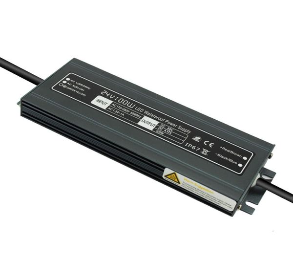 Led driver transformador adaptador de alimentação ac110260v para dc12v24v 100w à prova dip67 água eletrônico ao ar livre ip67 led strip lamp7692837