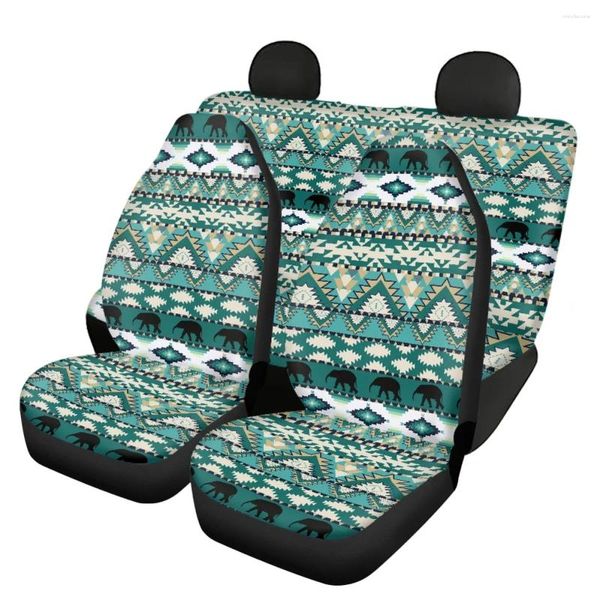 Capas de assento de carro Padrão Totem Tribal Completo 4 unidades / conjunto Capa FrontRear Antiderrapante Auto Interior Fashion Decor Protector