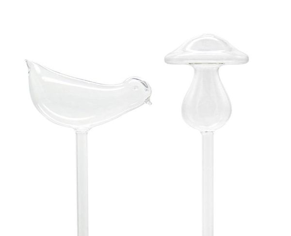 Pflanzenbewässerungszwiebeln, BirdMushroom-Design, mundgeblasenes Glas, selbstbewässernd, transparent1401741