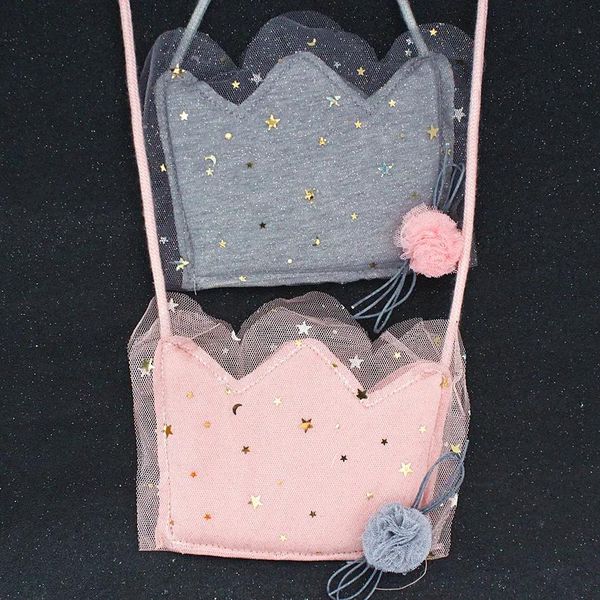 M649 Borsa per bambini simpatico cartone animato a forma di corona con bordo in pizzo pacchetto creativo Borsa per bambini da donna all'ingrosso ZZ