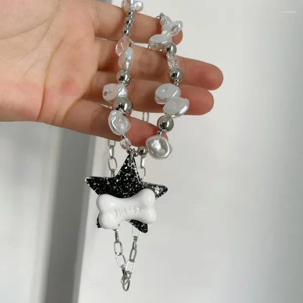 Ожерелья с подвесками, ожерелье из звездной кости, эмо-панк, гранж, цепочка на ключицы, модные подарки на день Святого Валентина
