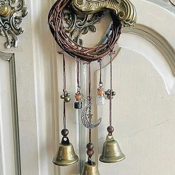 Decorazione per feste Campana della buona fortuna Campane delle streghe Magici campanelli eolici Bandiscono il male Cristallo di quarzo Decorazione pendente pendente per la porta di casa