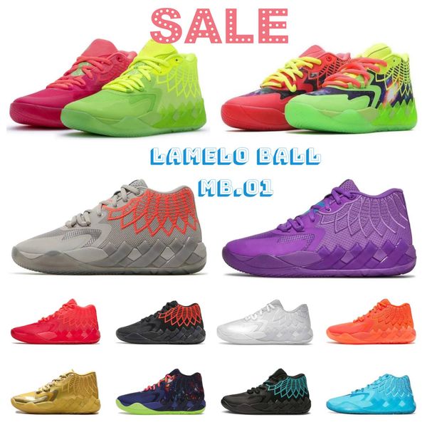 LaMelo Ball 1 MB.01 Basketballschuh Sportschuh mb01 Schwarz Weiß Silber Blast Buzz City LO UFO Not From Here Queen City Rick und Morty Rock Ridge Herren-Trainingsdesigner