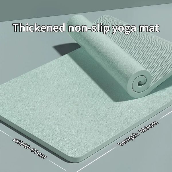 Tapete de ioga com espessura de 10mm, antiderrapante, pilates, fitness, ecológico, resistente a rasgos, feminino, 240111