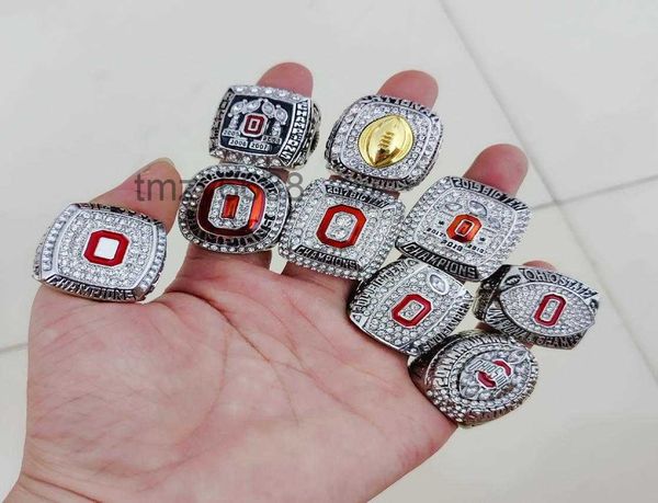 Atacado 9 peças conjunto de anel de campeonato nacional de Ohio State Buckeyes sólido masculino fã presente de aniversário drop shipping1746819 D6YC
