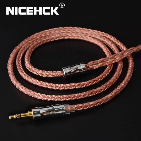 Accessori Nicehck Cavo per auricolari Filo 16 core Cavo per auricolari in rame ad alta purezza 3.5/2.5/4.4mm Mmcx/0.78mm/qdc2pin per Timeless 4 F1