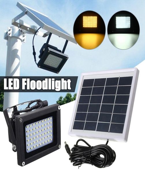 Edison2011 54 LEDs Holofote com sensor movido a energia solar Luz à prova d'água IP65 ao ar livre Segurança de emergência Jardim Luz de inundação de rua9485063