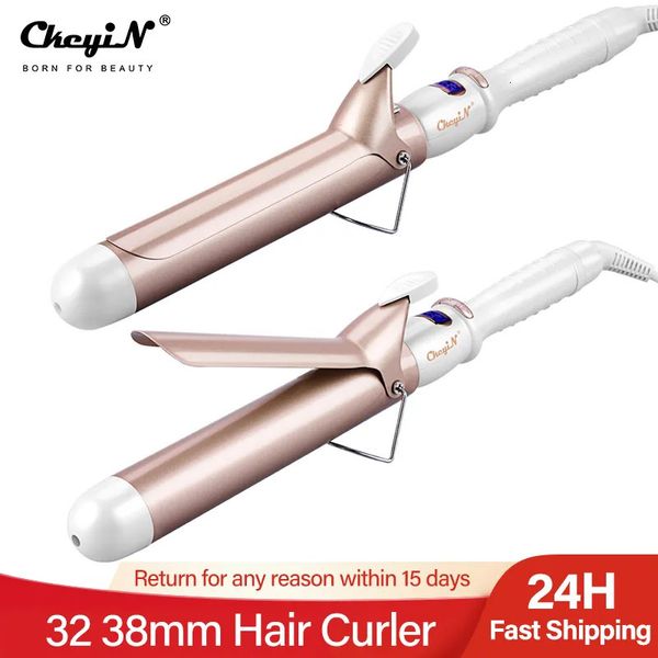 Ckeyin profissional lcd digital modelador de cabelo elétrico curling ferro ferramentas cabelo curling wand cerâmica estilo 32mm 25mm 19mm 240111