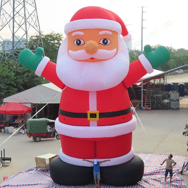Atividades ao ar livre Personagem de Natal personalizado Papai Noel inflável elevado 12mH (40 pés) com soprador Balão modelo de Papai Noel soprado a ar gigante para venda