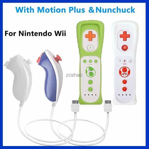 Oyun Denetleyicileri Joysticks 1 Çift Wii Nunchuck Denetleyici Set Motion Plus Uzaktan Denetleyici Wii Uzak Denetleyici Gamepad Nintendo Wii Oyun Kontrolü