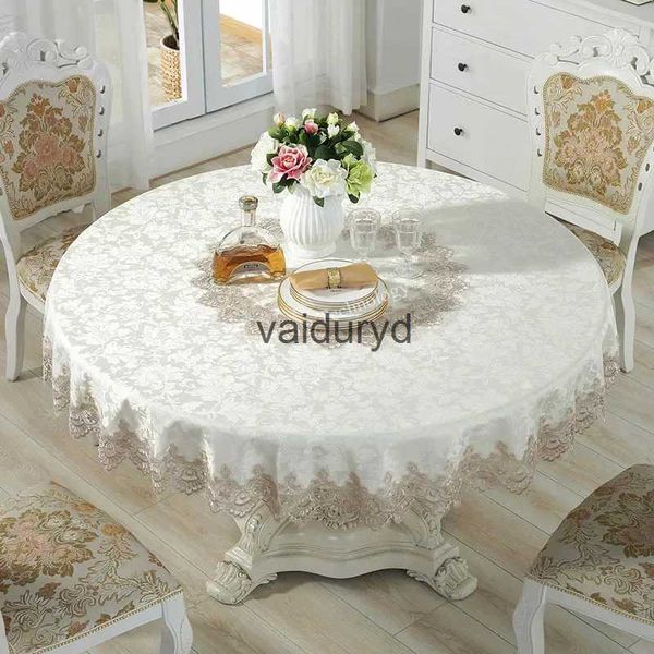 Masa Bezi Masa Bezi Yuvarlak Masa Kapağı Yemek Masa Decloth Kahverengi Avrupa Kumaş Dairesi Dantel Jacquard Ev Restoranı Ev Dekorasyon Vaiduryd