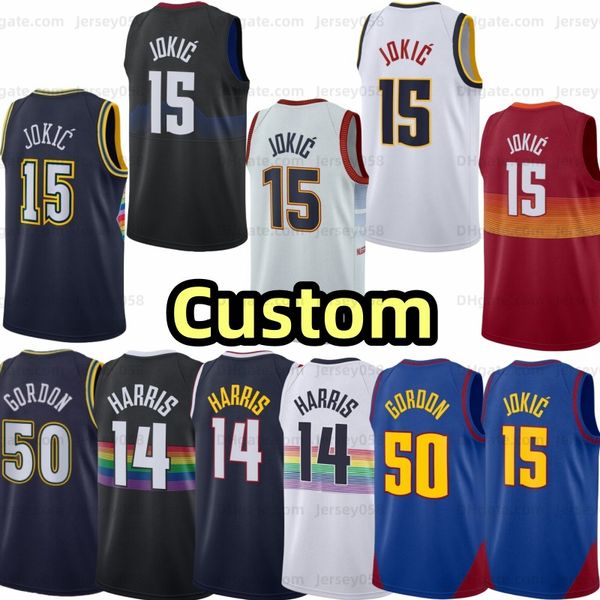 Nikola Jamal Murray Jokic Basquete Jersey Michael Porter Jr. Carmelo Anthony Nugget Aaron Gordon 2023 2024 City Bones Hyland Jeff Green Ish Smith 15 27