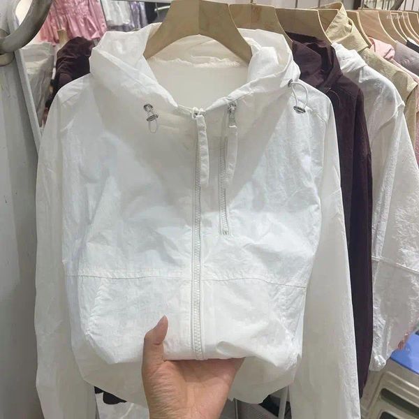 Женские куртки Harajuku Модная шикарная куртка с капюшоном для корейских бегунов на молнии с длинными рукавами Топы Y 2k Пальто на молнии Женская одежда