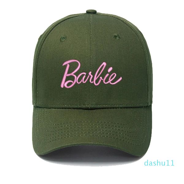 Cappelli Ricamati Regolabili Carino Dolce Fresco Barbie Lettera Berretti da Baseball Moda Cotone Berretto Hip Hop per Uomo Donna Ragazza Piccante Verde Militare Blu Navy Rosa Rosso Rosa Bianco