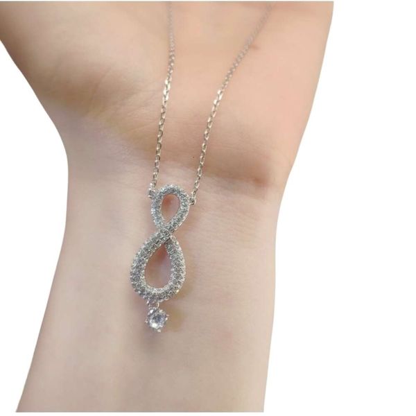 Ожерелье Swarovskis, дизайнерское женское ожерелье с подвеской высшего качества, цепочка вечной любви, женский элемент, кристалл, ожерелье бесконечной любви, цепочка-воротник, женская