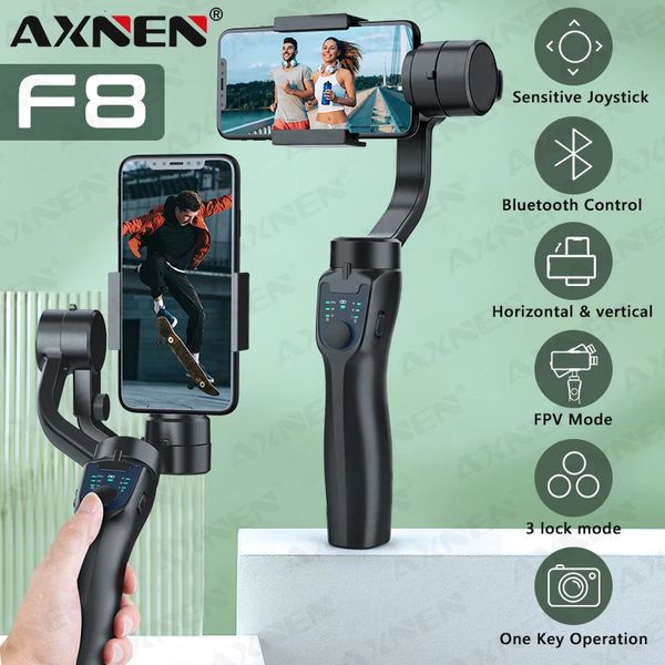 F8 3-Achsen-Gimbal-Handstabilisator für Telefonhalter-Videoaufzeichnung für Mobiltelefon-Smartphone 240111